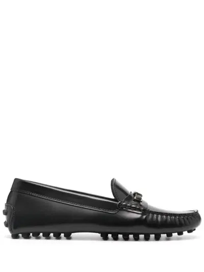 Tod's Black Slip On Loafers