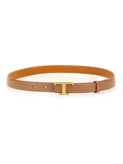 Tod's Reversible Belt T Timeless In Buff