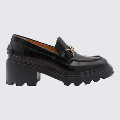 Tod's Black Leather Loafers