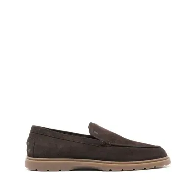 Tod's Mocassino Suede Marrone In Brown