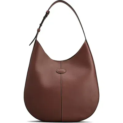 Tod's Small Dbs Hobo Leather Bag In Mogano