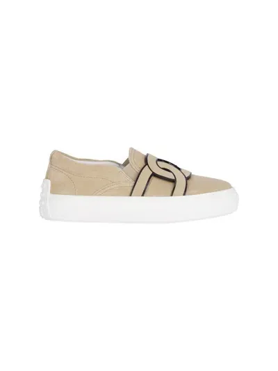 Tod's Kate Slip-ons In Leather In Beige