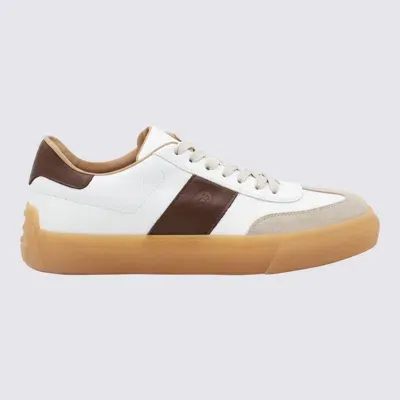 Tod's White And Brown Leather Sneakers