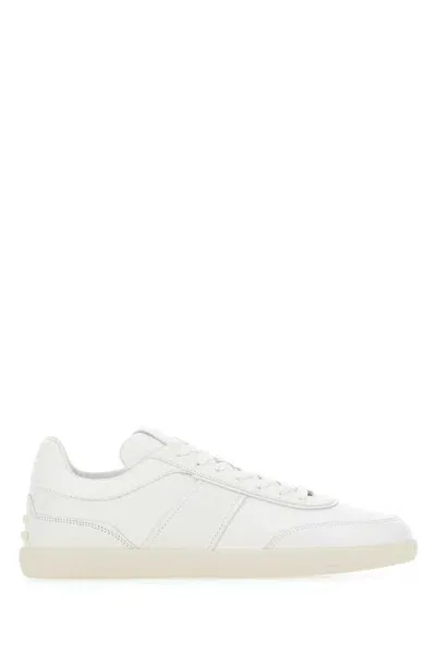 Tod's Leather Sneaker Tabs With In White