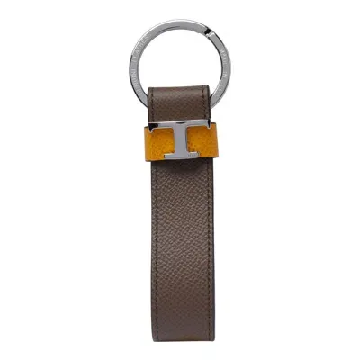 Tod's T Logo Keychain In Brown