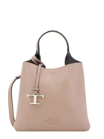 Tod's T Timeless Mini Bucket Bag In Beige