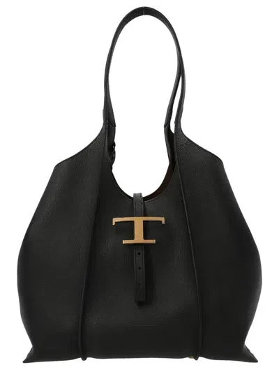 Tod's 'timeless' Small Shopping Bag In Black