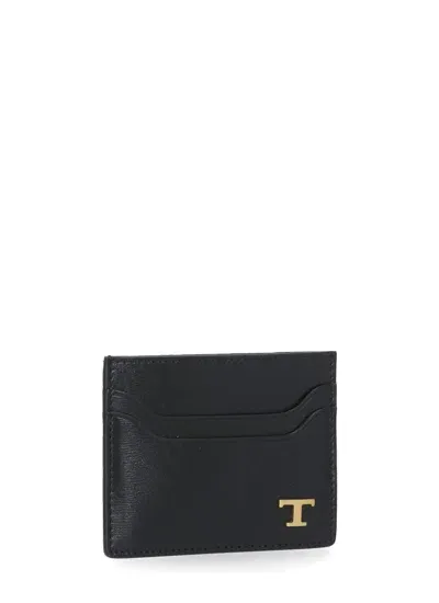 Tod's Logo Plaque Card Holder In Black