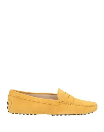 Tod's Penny-slot Suede Loafers In Yellow