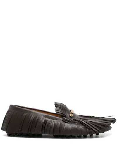 Tod's Chic Women's Leather Loafers In Brown