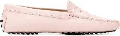 Tod's Gommino Leather Driving Shoes In Pink