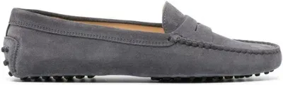 Tod's Gommino Suede Driving Shoes In Grey