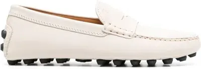 Tod's Penny-slot Leather Loafers In White