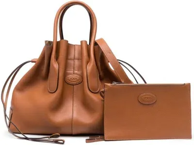 Tod's Di Bag Leather Tote Bag In Brown