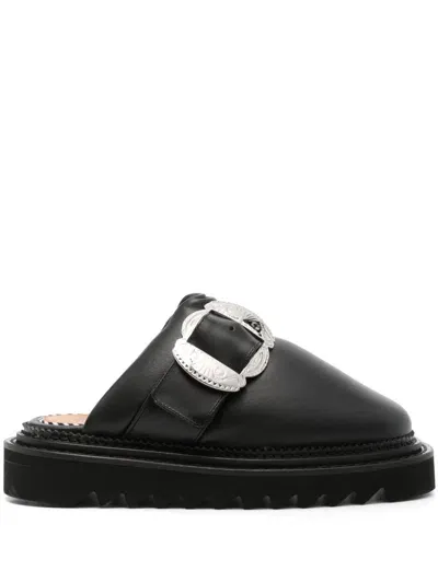 Toga Decorative-buckle Slippers In Black