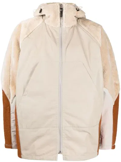 Toga Faux-fur Trim Hooded Jacket In Neutrals