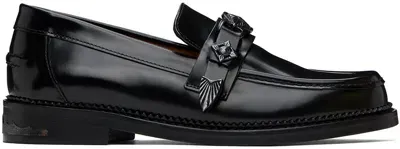 Toga Virilis Ssense Exclusive Black Loafers In Black Gunmetal