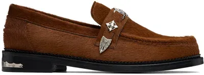 Toga Virilis Ssense Exclusive Brown Loafers In Baio Pelo Poney