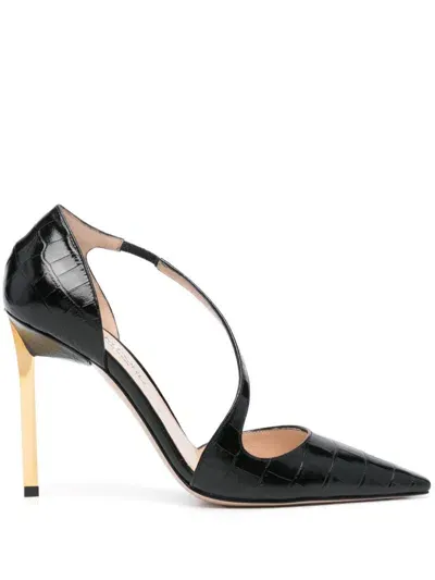 Tom Ford 105mm Leather Pumps In Black