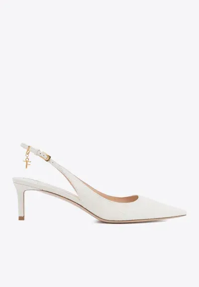 Tom Ford White Angelina 55 Leather Pumps