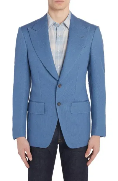 Tom Ford Atticus Grand Wool Blend Hopsack Sport Coat In Avian Blue