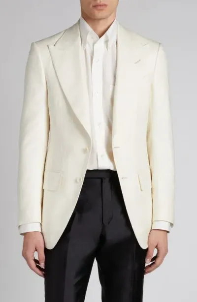 Tom Ford Atticus Silk Dinner Jacket In Bone