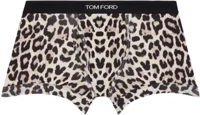 Tom Ford Beige & Black Cotton Snow Leopard Boxer Briefs