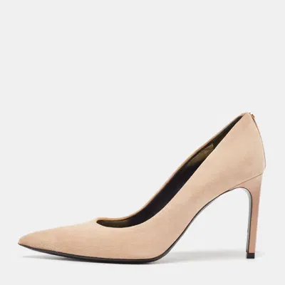 Pre-owned Tom Ford Beige Suede Pointed Toe Pumps Size 37