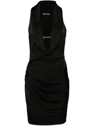 Tom Ford Cowl-neck Mini Dress In Black