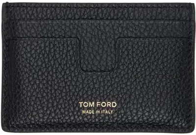 Tom Ford Black Grain Leather Classic Card Holder