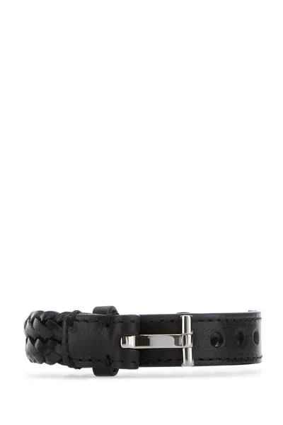 Tom Ford Black Leather Bracelet