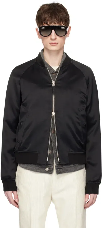 Tom Ford Black Raglan Bomber Jacket