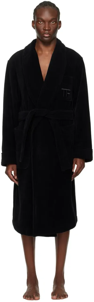 Tom Ford Black Shawl Collar Robe