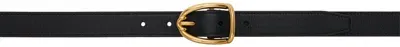 Tom Ford Black Shiny Printed Goat Angled Buckle Belt