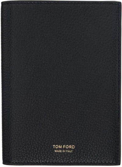 Tom Ford Black Soft Grain Leather T Line Passport Holder