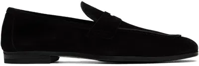 Tom Ford Black Suede Sean Penny Loafers