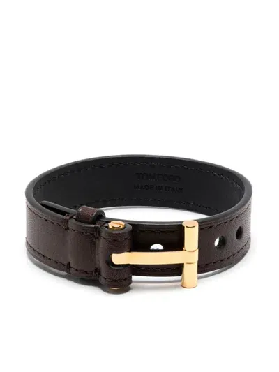 Tom Ford Bracelet With T Clasp In Brown