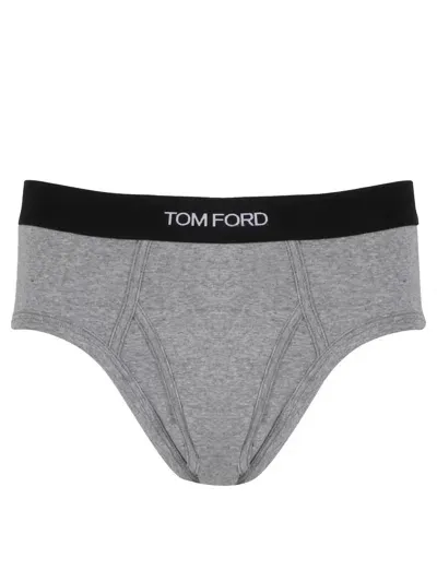 Tom Ford Briefs With Logo In Grey