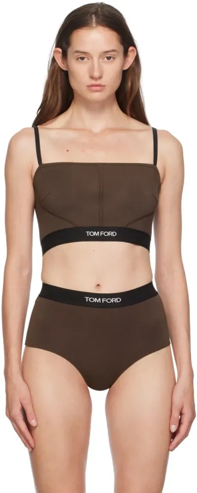 Tom Ford Brown Modal Signature Camisole In Kb915 Darkest Brown