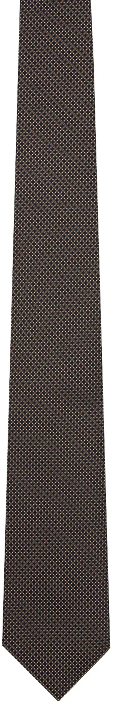 Tom Ford Brown Pois Jacquard Tie