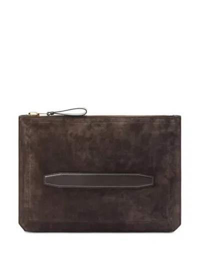 Tom Ford Buckley Clutch Bag In Brown