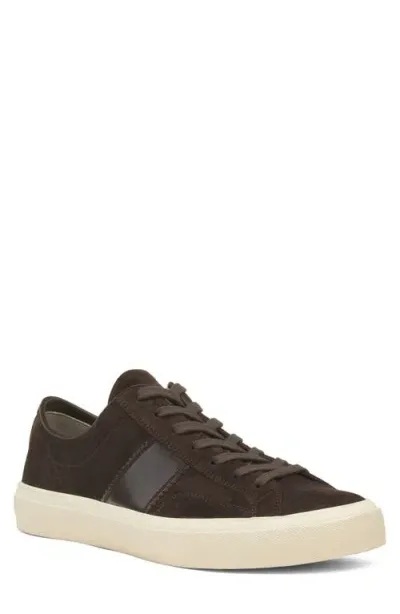 Tom Ford Cambridge Low Top Sneaker In Mocha/cream