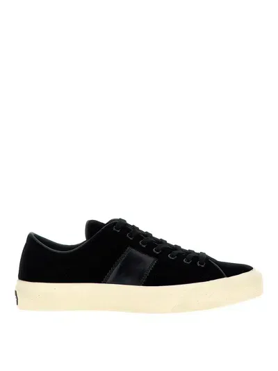 Tom Ford Leather Low Top Sneakers In White