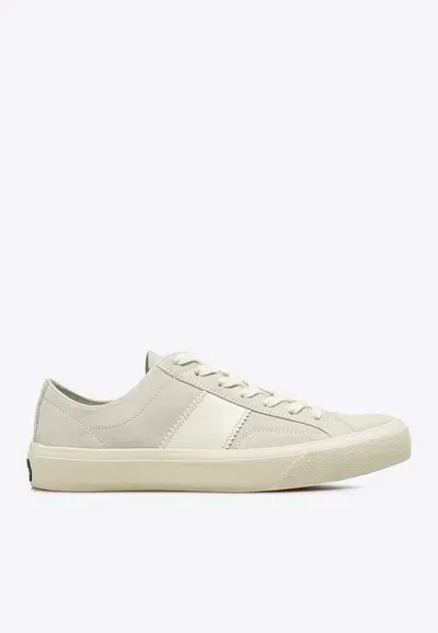 Tom Ford Suede Low-top Sneakers In White