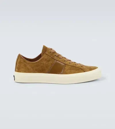 Tom Ford Cambridge Suede Sneakers In Brown