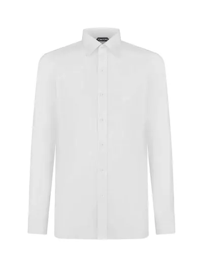 Tom Ford Long Sleeve Cotton Shirt In White