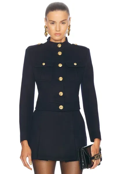 Tom Ford Cashmere Blend Chasseur Jacket In Midnight Blue