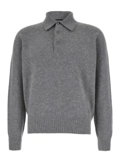 Tom Ford Polo In Cachemire In Grey