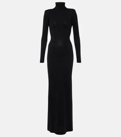 Tom Ford Cashmere Turtleneck Maxi Dress In Black