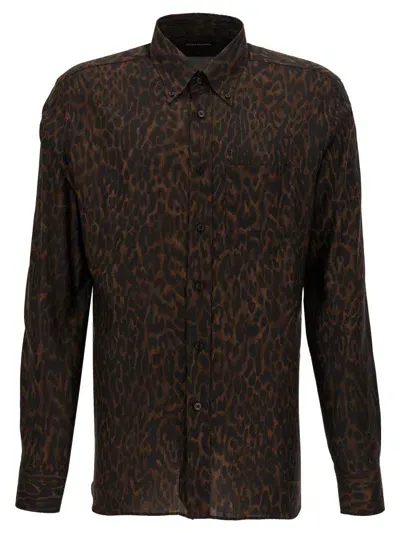 Tom Ford Cheetah Shirt, Blouse Brown